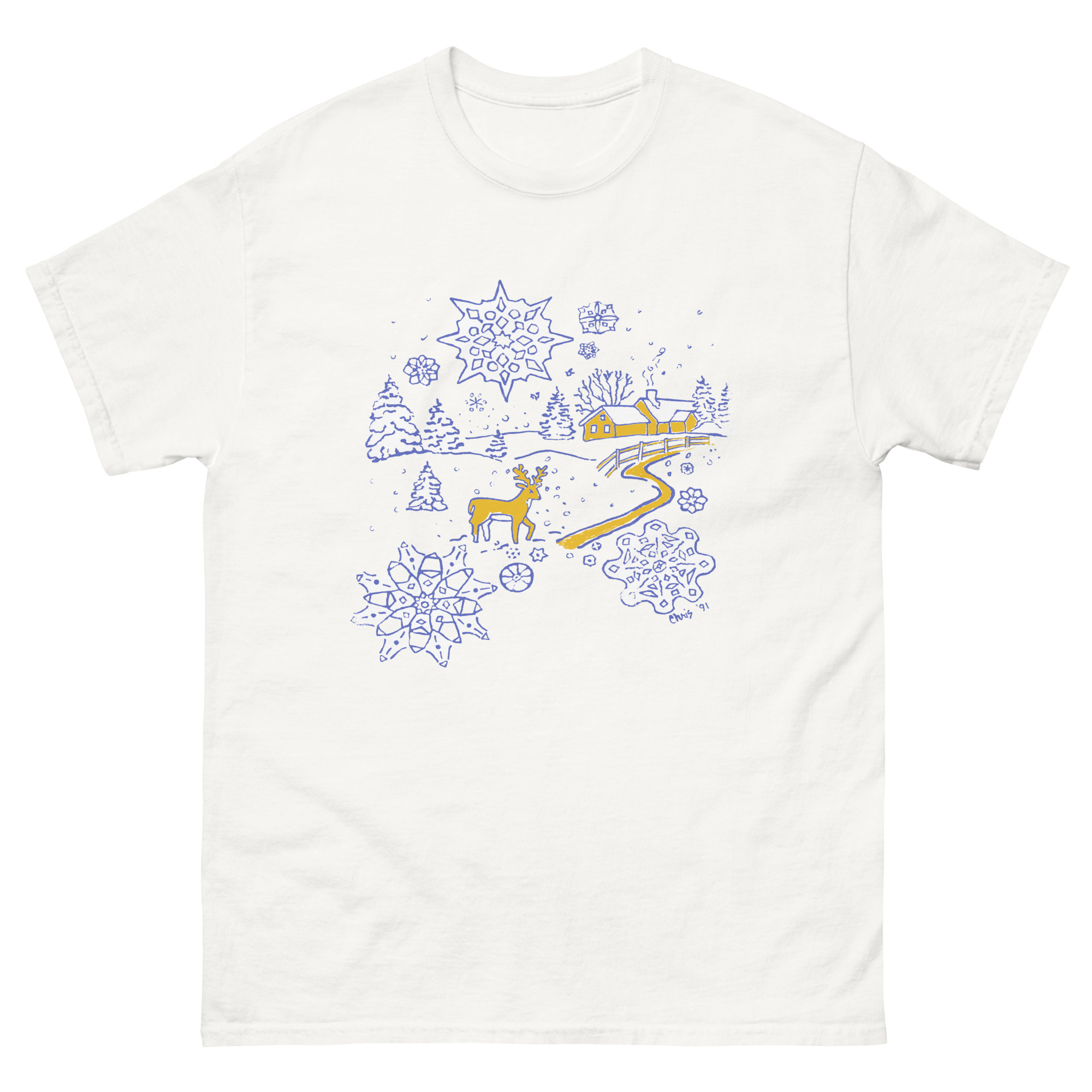 Snowflakes in Winter Wonderland - 100% Cotton Unisex Classic Tee