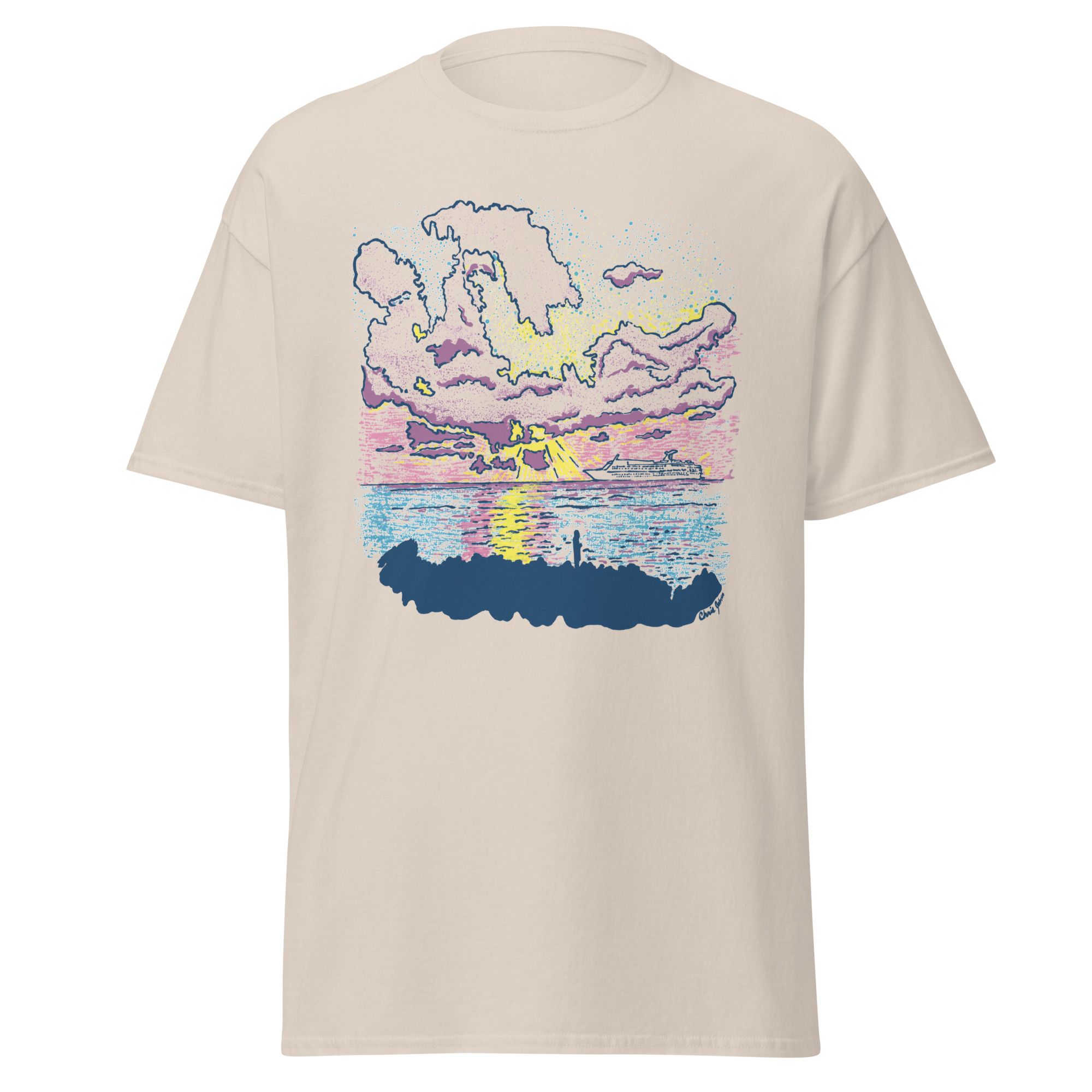 Cayman Cruise Ship at Sunset - Unisex classic tee - Image 3