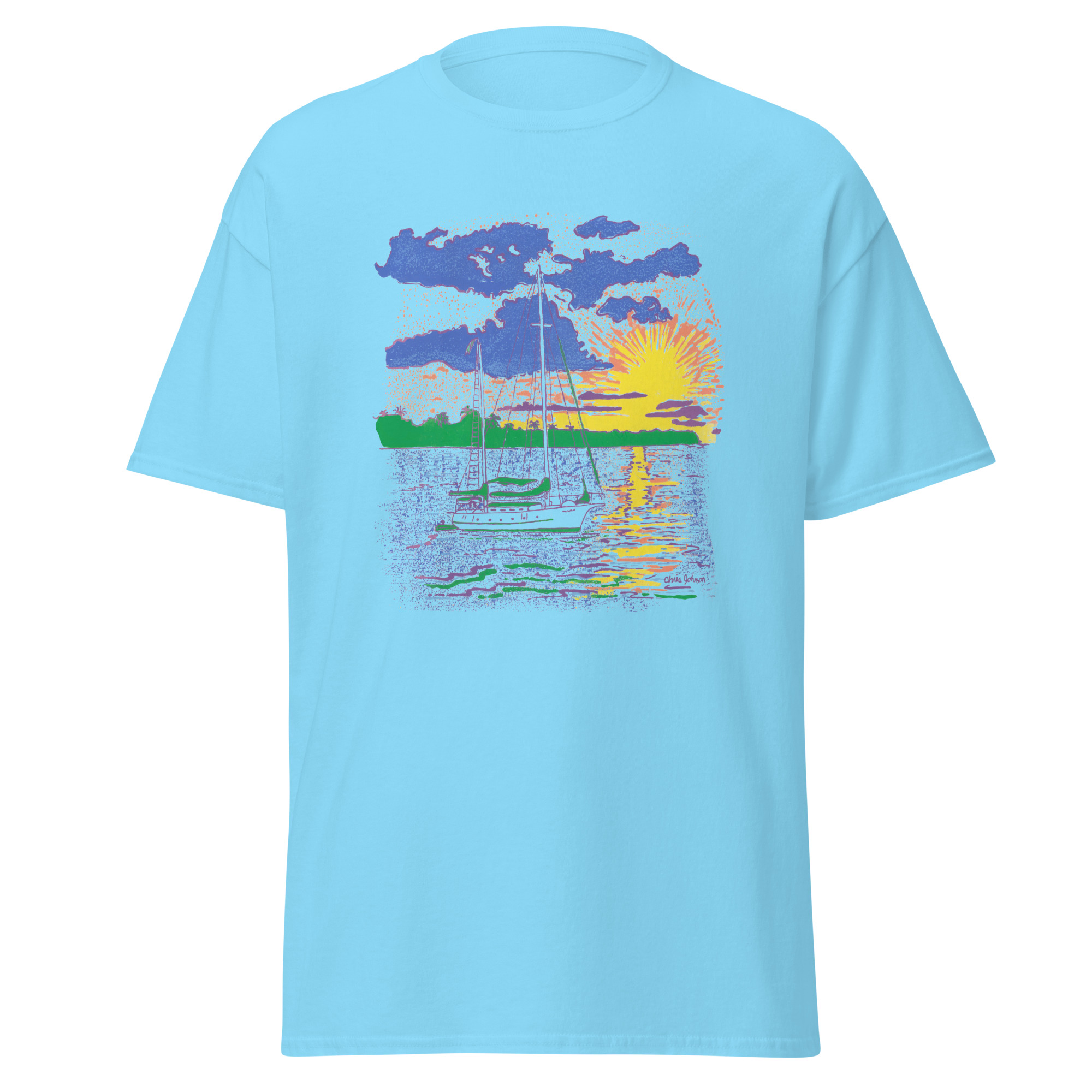 Sailboat at Sunset – Unisex classic tee - Image 2